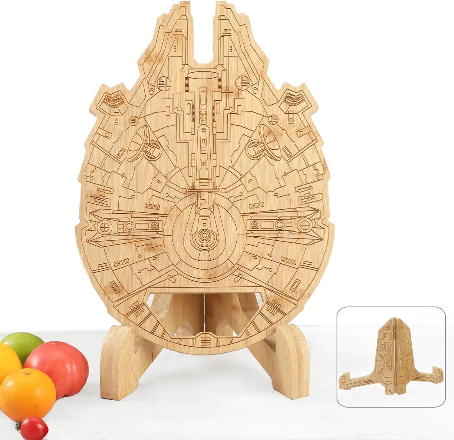 Large Millennium Falcon Board Set Carved Cutting Board