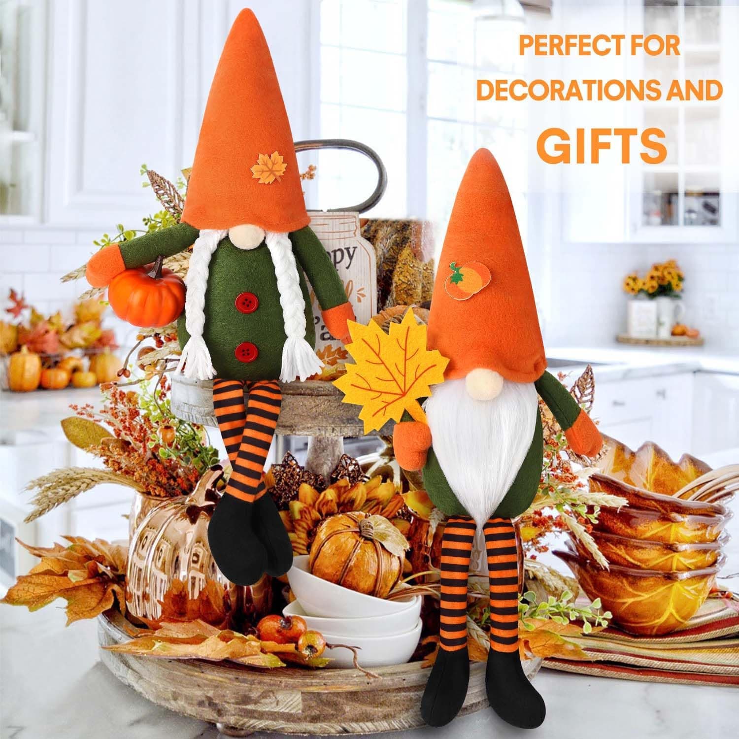 Fall Gnomes Plush Table Decorations (2) - Image 1