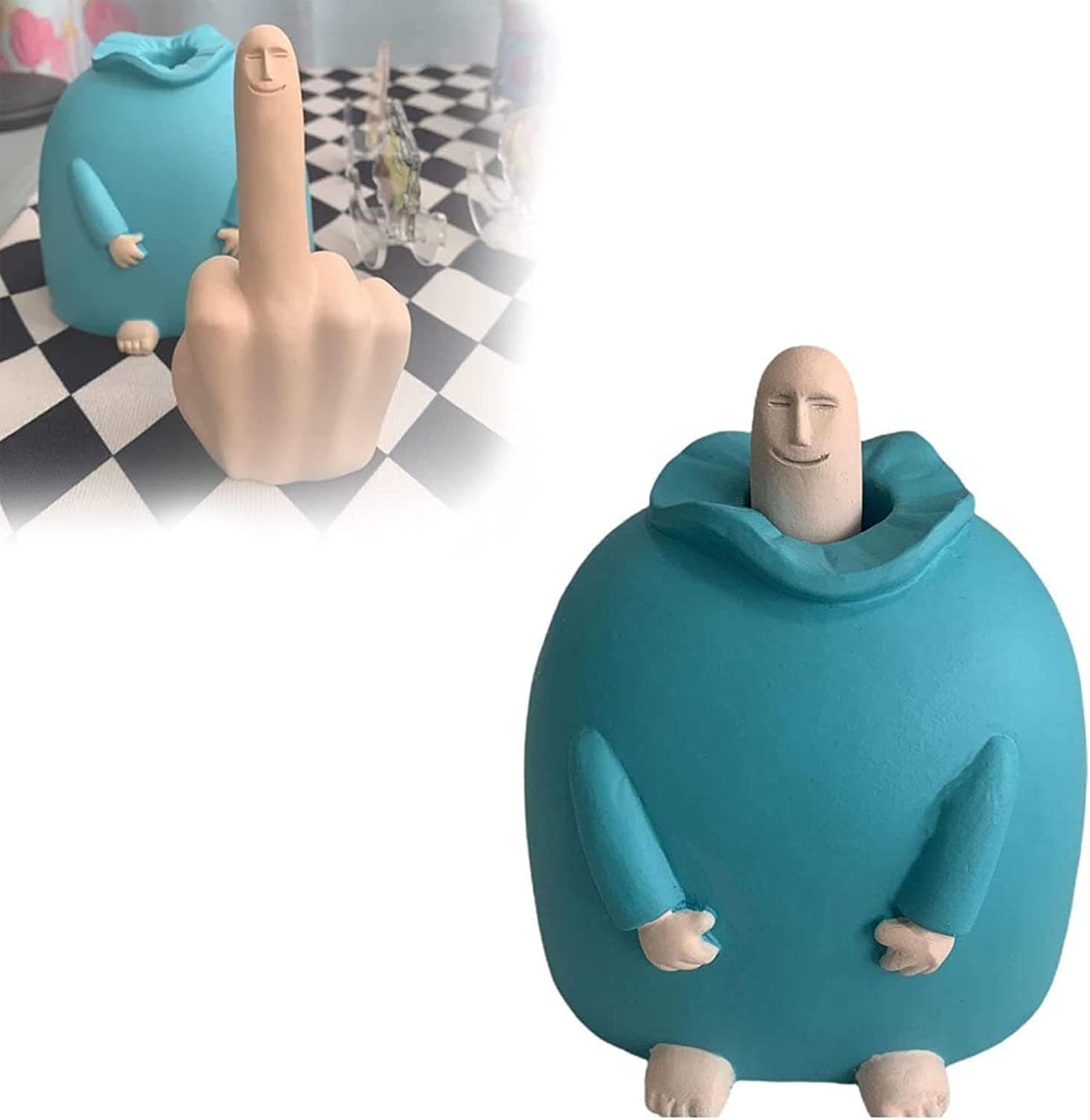 Smiling Middle Finger Desk Statue - Image 1