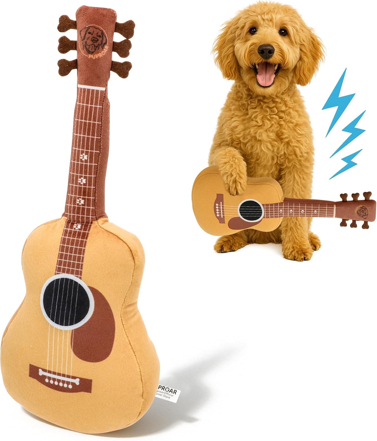 Squeaky Guitar Plush Dog Toy - Image 1