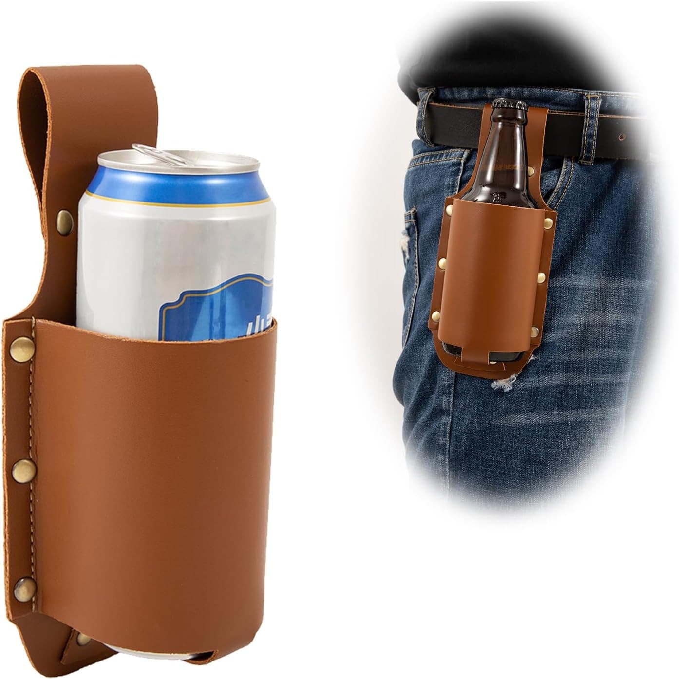 Leather Beer Holster Bottle Holders - Image 1