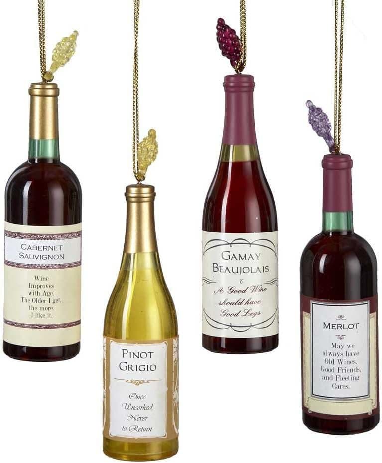 Wine Bottle Christmas Ornaments (Set of 4) - Image 1
