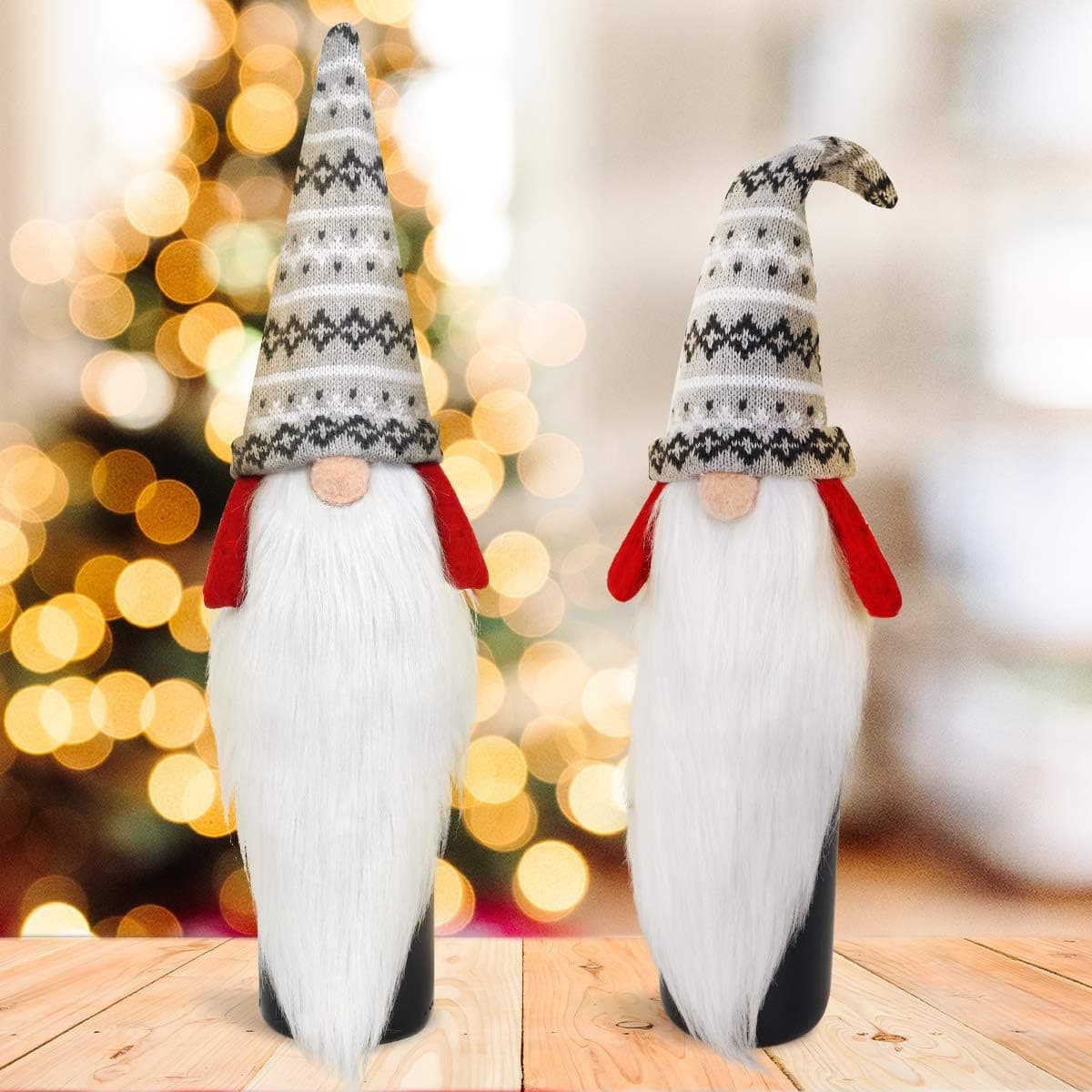 Christmas Gnome Wine Bottle Covers (4 pack)