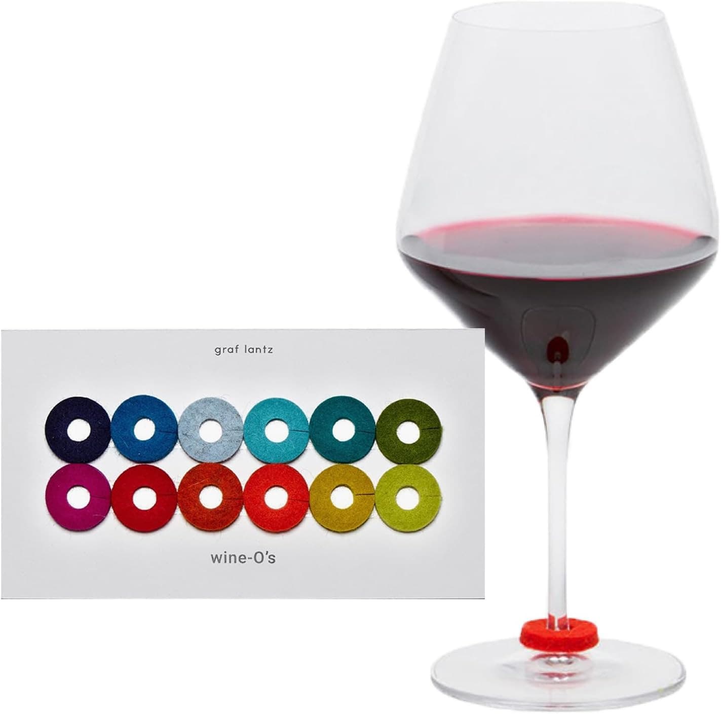 Merino Wool Felt Wine Marker Set - Wine Glass Identifier - 12 Count