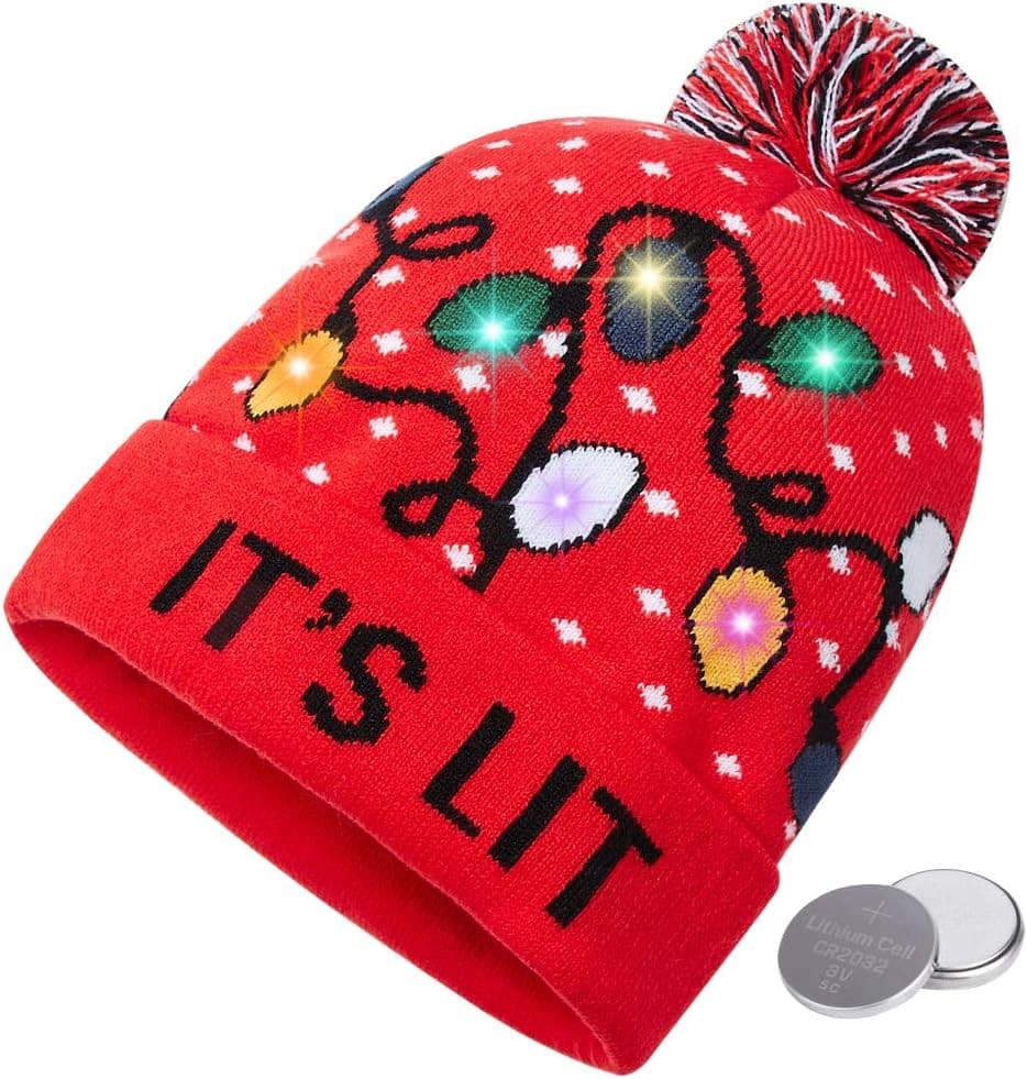Ugly LED Christmas Light-up Hat - Image 1